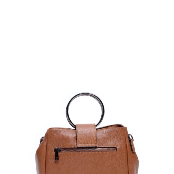 Roberta M AW21 RM 1627 leather cognac brown bow tote bag made in Italy - Picture 2 of 4